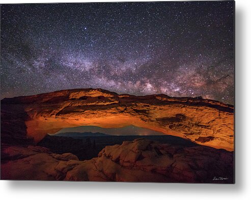 Night Metal Print featuring the photograph Milky Way over Mesa Arch by Dan Norris