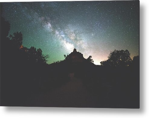Milky Way Metal Print featuring the photograph Milkyway over Bell Rock, Arizaon by Mati Krimerman