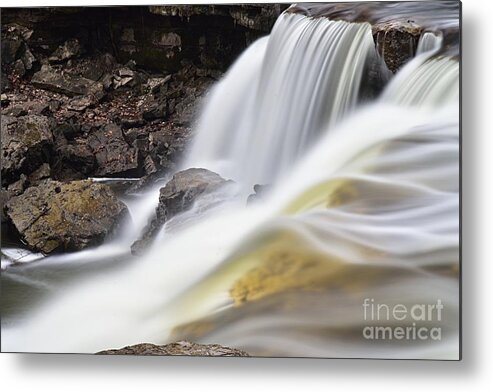 Photography Metal Print featuring the photograph Minneopa Falls Closeup by Larry Ricker