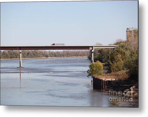 Bridge Metal Print featuring the photograph Missouri River at Boonville by Kathryn Cornett