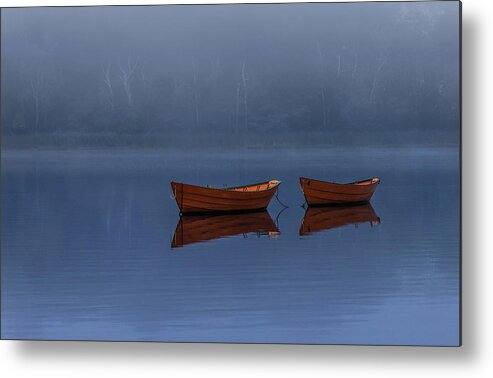 Boats Metal Print featuring the photograph Mists of Time by Rob Davies