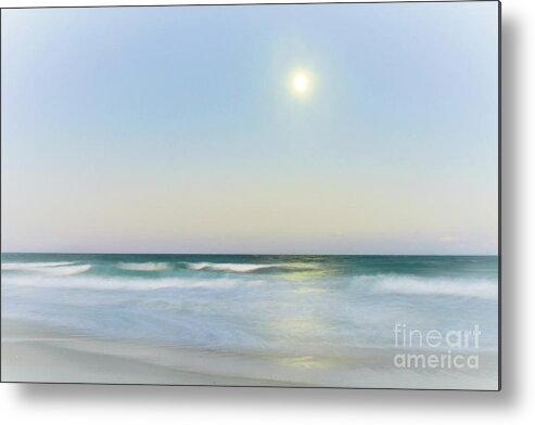 Moon Metal Print featuring the photograph Misty Moonrise by Kelly Nowak