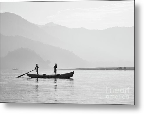Fishing Metal Print featuring the photograph Misty Morning 3 by Kiran Joshi