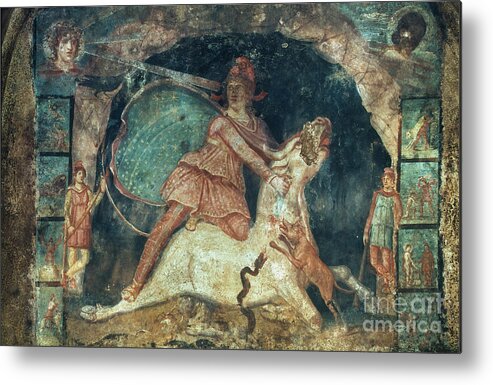 2nd Century Metal Print featuring the painting Mithras Killing The Bull by Granger