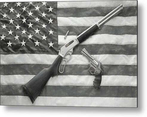 Modern Old School Metal Print featuring the photograph Modern Old School Black and White by JC Findley