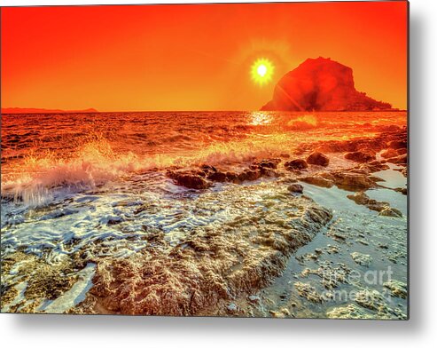Peloponnese Metal Print featuring the photograph Monemvasia colorful sunrise by Benny Marty