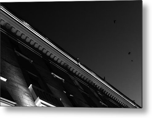 Wall Art Metal Print featuring the photograph Monochrome Black and White Building Abstract by John Williams