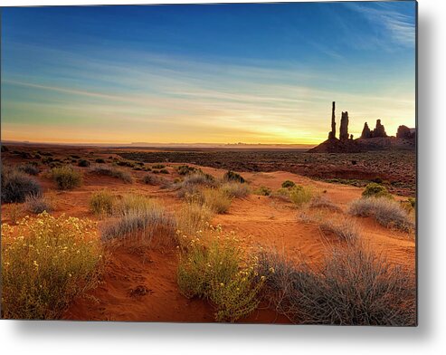 Clouds Metal Print featuring the photograph Monument Valley Totem Pole by Andrew Soundarajan