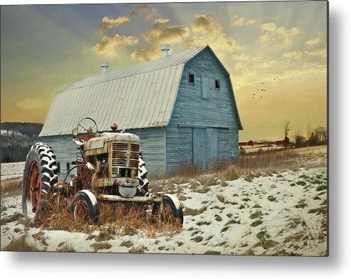 Tractor Metal Print featuring the photograph Moody Blues by Lori Deiter