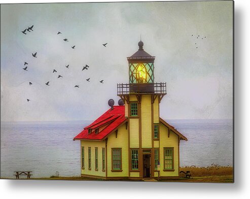 Point Carrillo Light Station Metal Print featuring the photograph Moody Point Cabrillo Light Station by Garry Gay