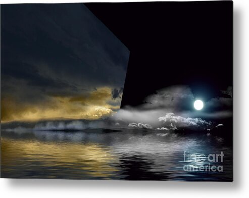 Moon Clouds Night Ocean Metal Print featuring the photograph Moon Cloud by Elaine Hunter