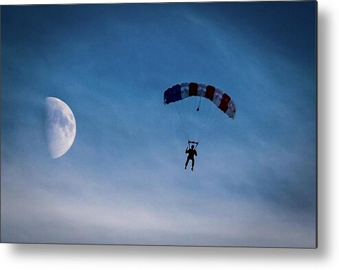 Skydiving Metal Print featuring the photograph Moon Jump by Larkin's Balcony Photography