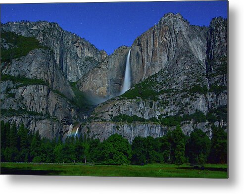 Yosemite Moonbow Metal Print featuring the photograph Moonbow Yosemite Falls by Raymond Salani III