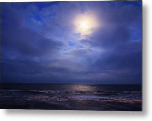 Cape Hatteras Metal Print featuring the photograph Moonlight on the Ocean at Hatteras by Joni Eskridge