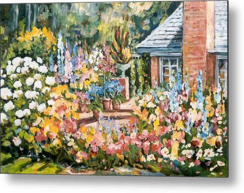 Ingrid Dohm Metal Print featuring the painting Moore's Garden by Ingrid Dohm