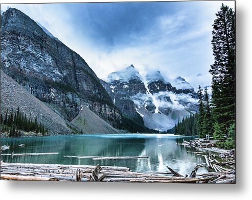 Lake Louise Metal Print featuring the photograph Moraine Lake Blues by Monte Arnold