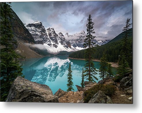 Moraine Lake Metal Print featuring the photograph Moraine Lake in the Canadian Rockies by James Udall