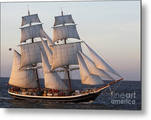 Brig Metal Print featuring the photograph Morgenster Ship by Martina Berg