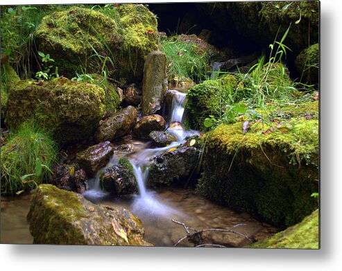 Rock Metal Print featuring the photograph Mossy Glenn Spring 2 by Bonfire Photography