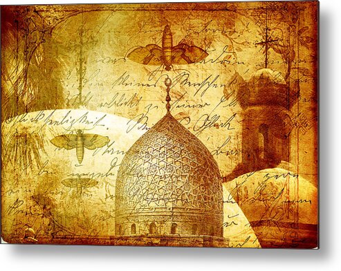 Moth Metal Print featuring the digital art Moths and Mosques by Tammy Wetzel