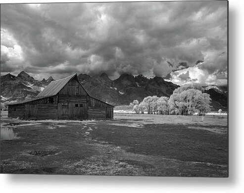 Barn Metal Print featuring the photograph Moulton Barn at the Tetons by John Roach