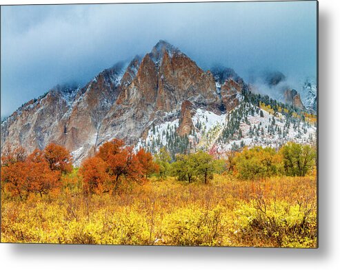 Aspen Trees Metal Print featuring the photograph Mountain Autumn Color by Teri Virbickis
