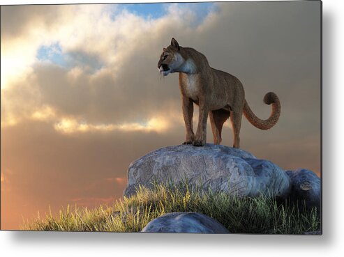  Metal Print featuring the digital art Mountain Lion by Daniel Eskridge