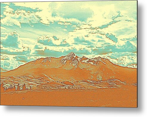Nature Metal Print featuring the painting Mountain range 2 by Celestial Images