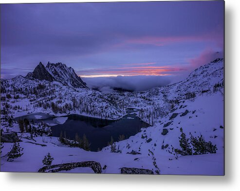 Nature Metal Print featuring the photograph Mountain sunrise by Philip Cho