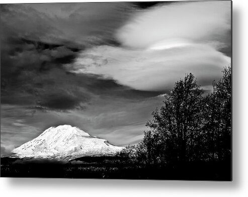 Lenticular Clouds Metal Print featuring the photograph Mt Adams with Lenticular Cloud by Albert Seger