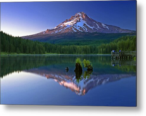 Mt. Hood Metal Print featuring the photograph Mt. Hood reflection at sunset by William Lee