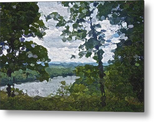 Landscape Painting Metal Print featuring the painting Mt. Pocono by Joan Reese