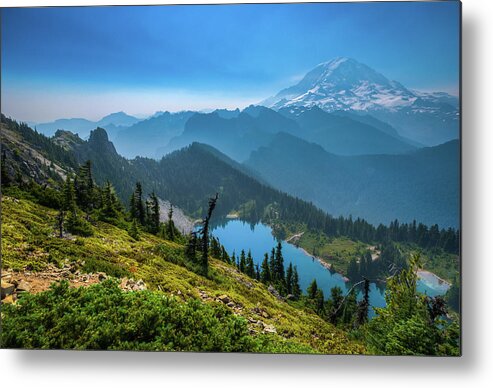 Mt. Rainier Metal Print featuring the photograph Mt. Rainier and Eunice Lake by Chris McKenna