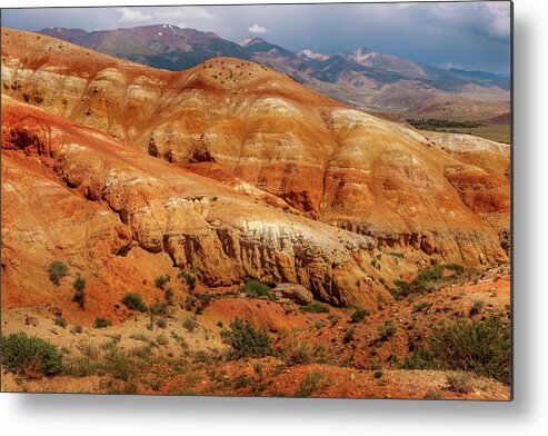 Russian Artists New Wave Metal Print featuring the photograph Multicolored Mountains of Kyzyl-Chin 2. Altai by Victor Kovchin
