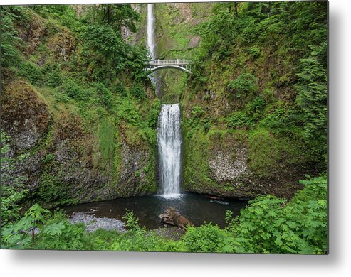 Multnomah Falls Metal Print featuring the photograph Multnomah Falls in Spring by Greg Nyquist