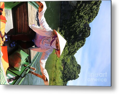  Vietnam Metal Print featuring the photograph My Boat guide for the tour. by Chuck Kuhn