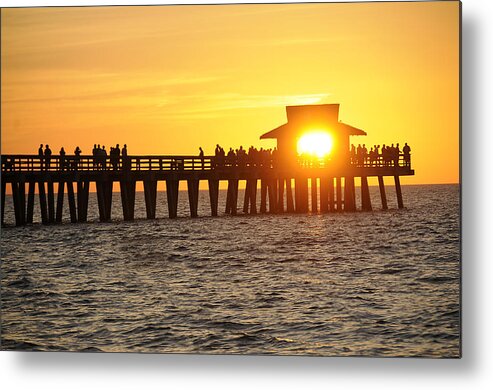 Naples Metal Print featuring the photograph Naples Florida Sunset Pier by Keith Lovejoy