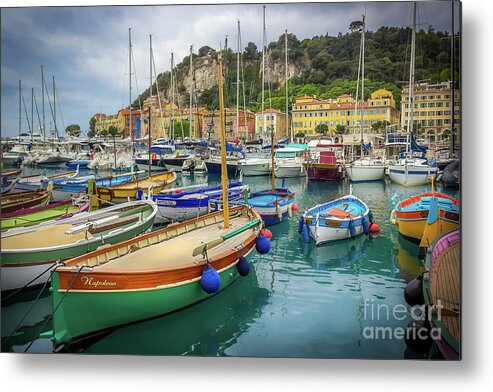 Castle Hill Metal Print featuring the photograph Napoleon's Boat in Port of Nice, France by Liesl Walsh