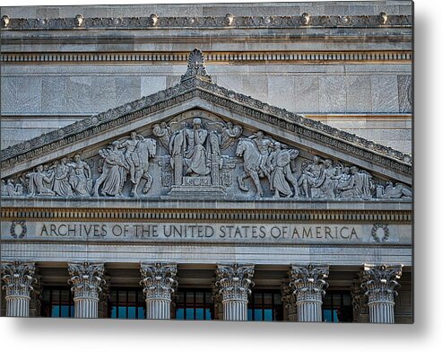 National Archives Metal Print featuring the photograph National Archives Building #2 by Stuart Litoff
