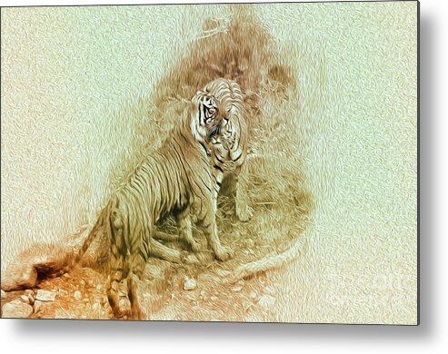 Tiger Metal Print featuring the photograph The Real World by Manjot Singh Sachdeva