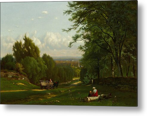 George Inness Metal Print featuring the painting Near Leeds, New York by George Inness