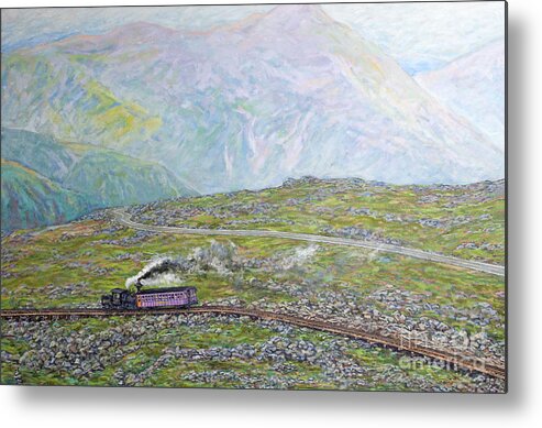 Train Metal Print featuring the painting Near the Top by Gary Symington