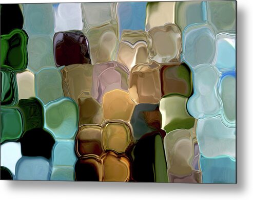 Neutral Colors Metal Print featuring the digital art Neutrals In Light Abstract by Haleh Mahbod