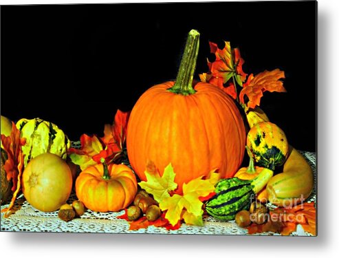 Still Life Metal Print featuring the photograph New England Autumn by Barbara S Nickerson