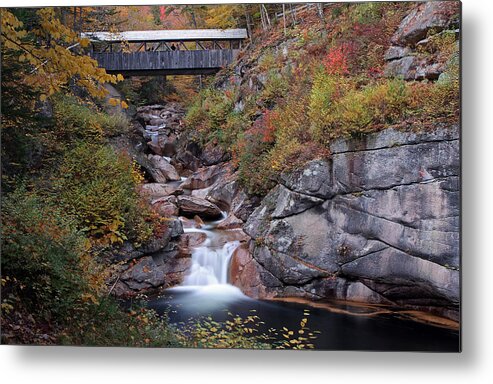 Sentinel Pine Bridge Metal Print featuring the photograph New Hampshire Sentinel Pine Bridge by Juergen Roth