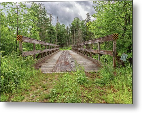 New Hampshire Snowmobile Trail Bridge Metal Print featuring the photograph New Hampshire Snowmobile Trail Bridge by Brian MacLean