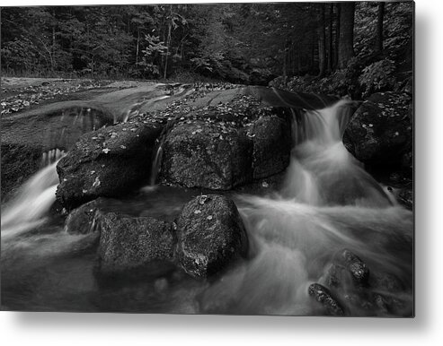 B&w Metal Print featuring the photograph New Hampshire Table Rock Nature by Juergen Roth