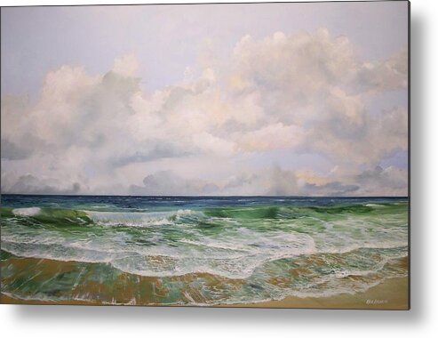 Surf Metal Print featuring the painting New Jersey Surf by Ken Ahlering