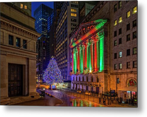 Wall Street Metal Print featuring the photograph New York City Stock Exchange Wall Street NYSE by Susan Candelario