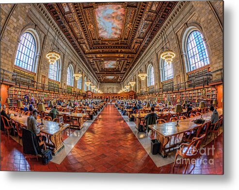 Clarence Holmes Metal Print featuring the photograph New York Public Library Main Reading Room I by Clarence Holmes